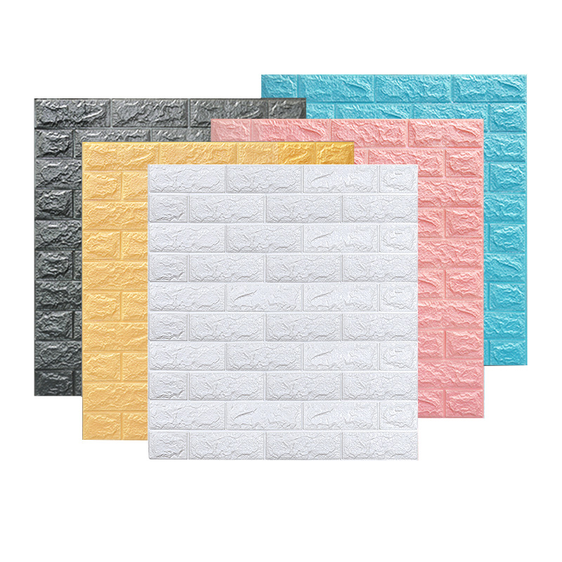 Wallpaper Self-Adhesive 3D Three-Dimensional Wall Paste Bedroom Decoration Foam Anti-Collision Soft Bag Waterproof Moisture-Proof Stickers Wall Paper Wholesale Item Picture