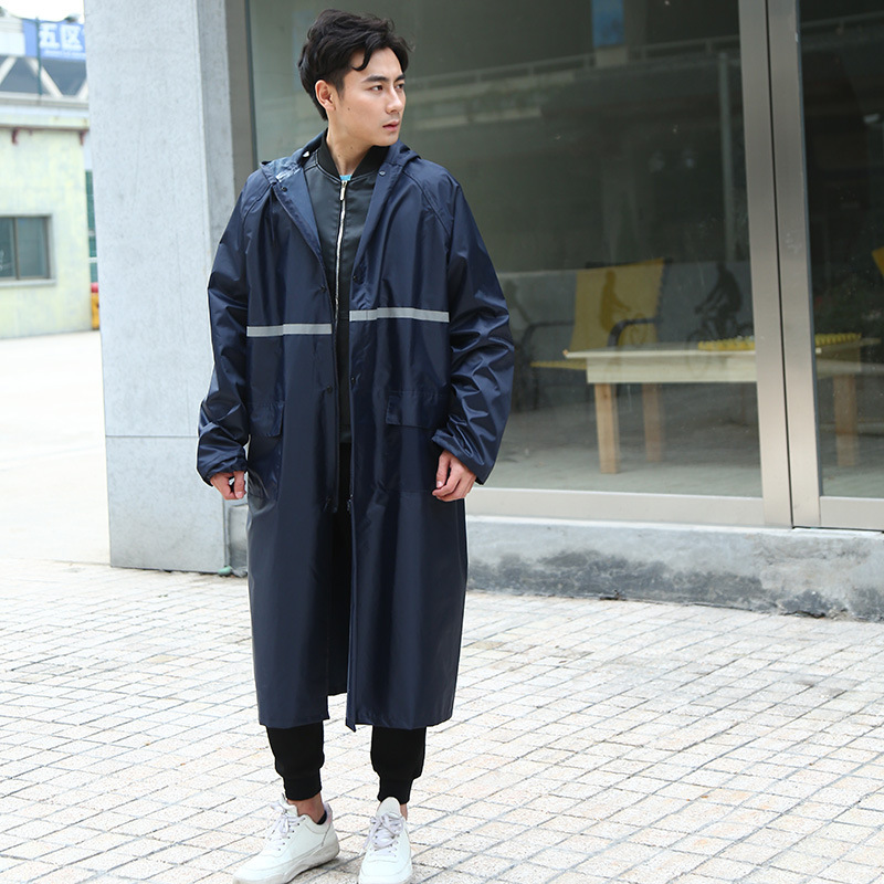 牛津布加大长大衣步行成人外贸加厚摩托车电动车外卖劳保雨衣雨披