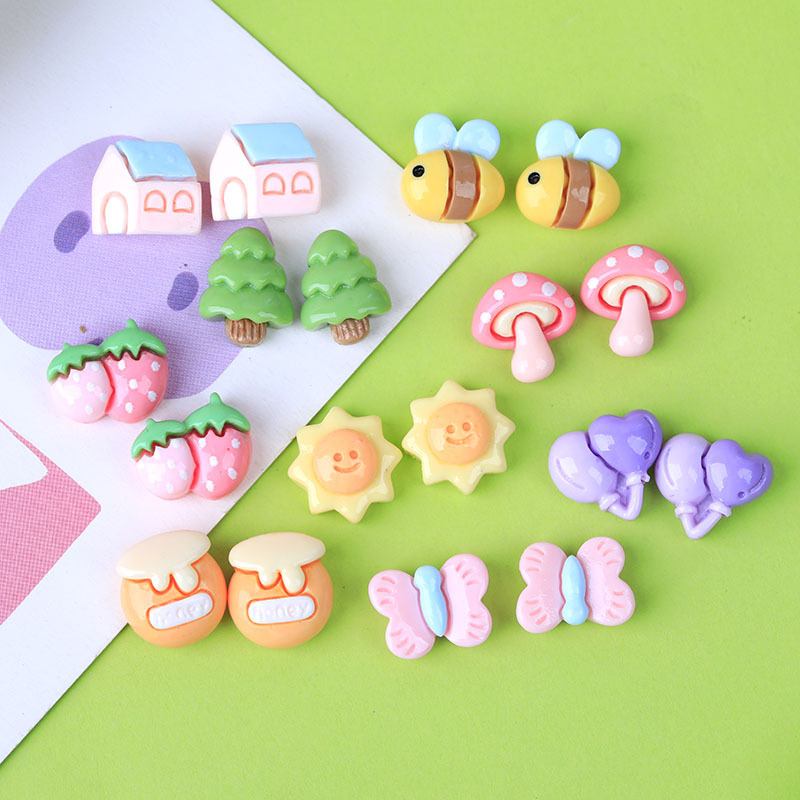 迷你树林蝴蝶气球DIY自制手机壳材料包树脂配件发夹头绳装饰水冰