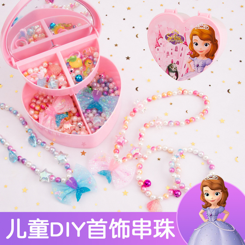 Children's educational toys, girls' beaded beads, diy material kits, Aisha jewelry, necklaces, bracelets, and stringing beads details Picture