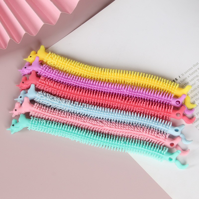 Cross-border Unicorn Lala Le Bracelet tpr soft Rubber Release and Stress Relief Noodle Cartoon Color Stress Relief Bracelet toy Application Scenario