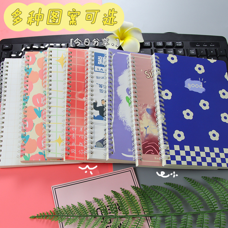 Flower A5 Coil This Girl's Heart Hand Ledger Loose-Leaf Notepad Cute Student Diary Lined Notepad details Picture