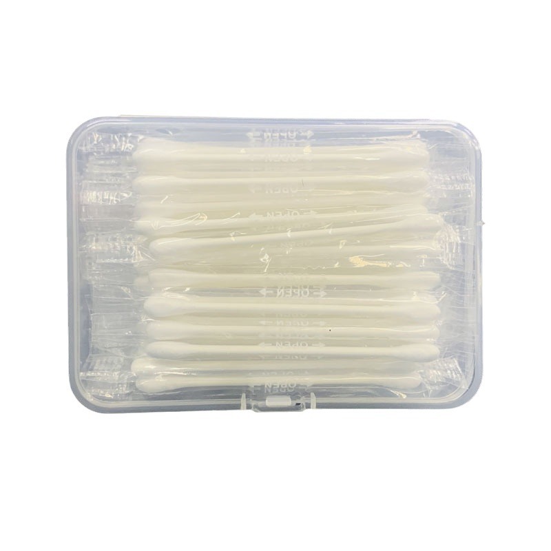 Double-ended cotton swabs, disposable cosmetic cotton swabs, pointed and round ends, individual packaging, cleaning and care cotton swabs, paper sticks, boxes Item Picture