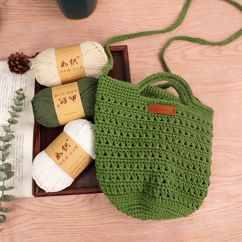 Hollow Cotton Scarf Thread Diy Hook Bag Hand-Woven Bag Hat Cotton Thread Pearl Yarn Blanket Wool Special Free Shipping Specification drawing