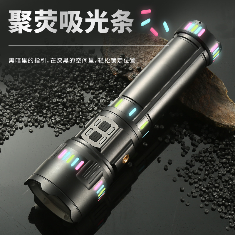 可点火手电筒四色强光远射变焦户外巡逻探险多功能白激光手电筒 Application Scenario