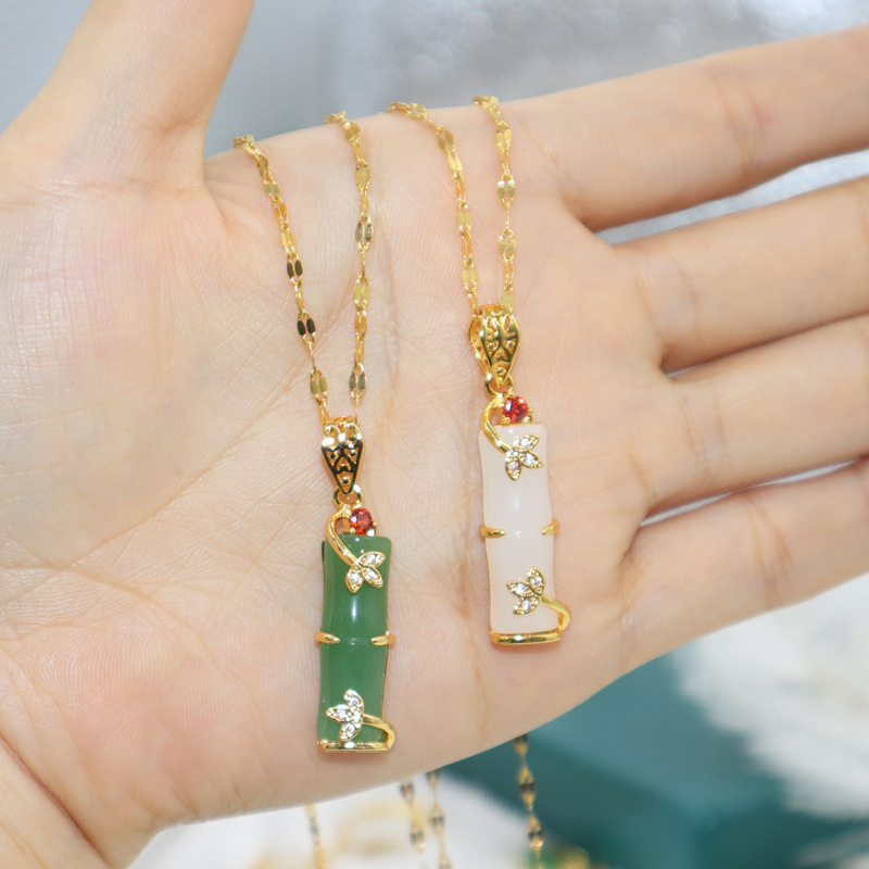 钛钢仿和田白/项链/钛钢产品图