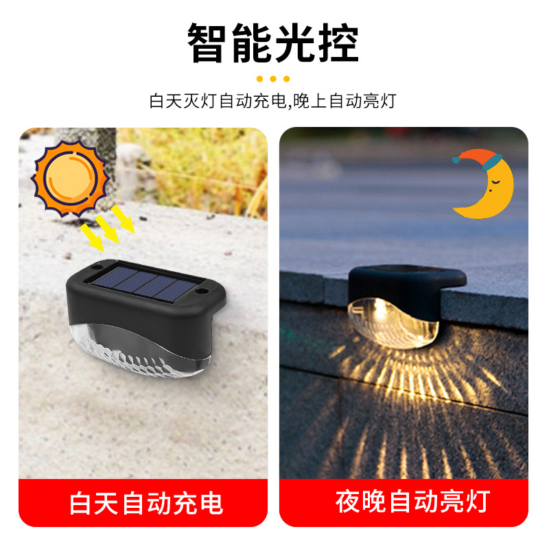 Cross-Border Outdoor Courtyard Stair Wall Light Led Lead Step Light Transparent Cover Waterproof Lighting Solar Step Light Specification drawing