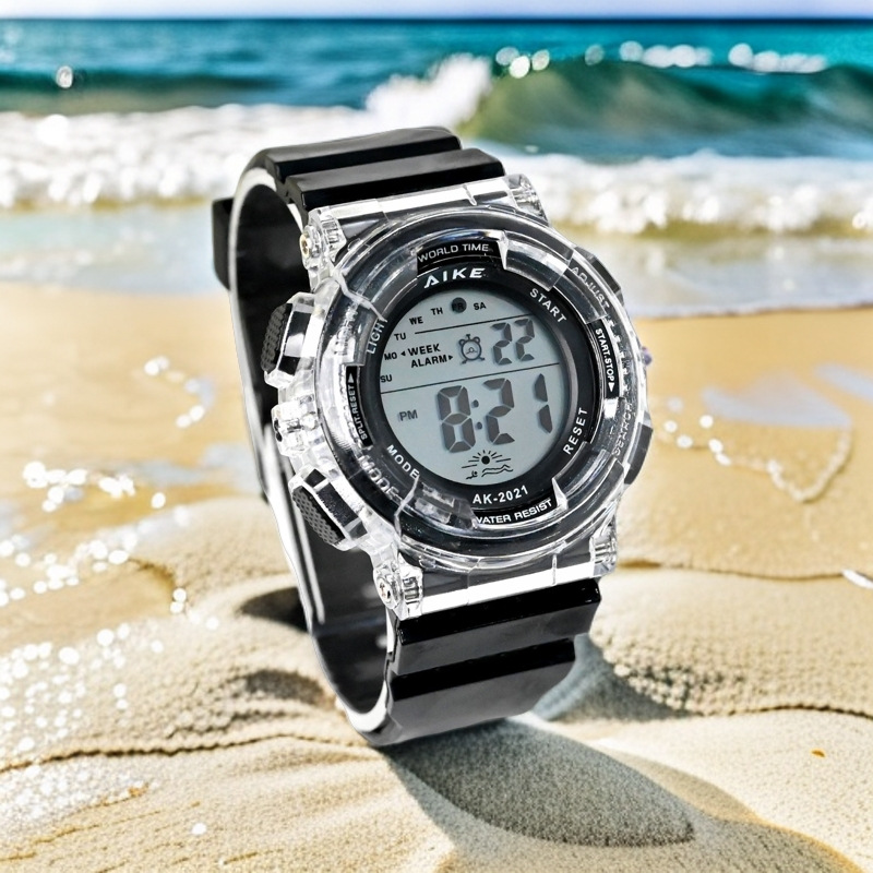 Aike Electronic Watch Student Waterproof Watch ins Simple Youth Student Sports multi-functional waterproof watch details Picture