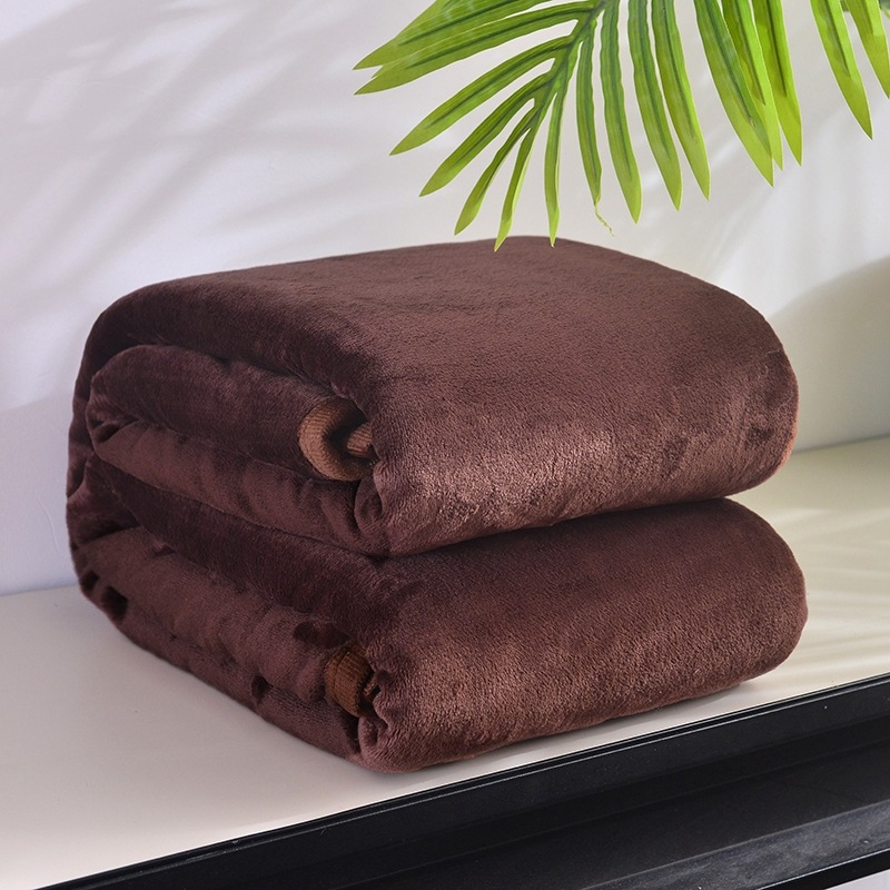Cross-Border Foreign Trade For Solid Color Flannel Blanket Plain Coral Velvet Blanket Gift Blanket Wholesale Children's Blanket Blanket Single Winter details Picture