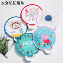 Japanese folding fan Mini portable cartoon small fan Children children's portable folding fan Men's summer round fan with handle