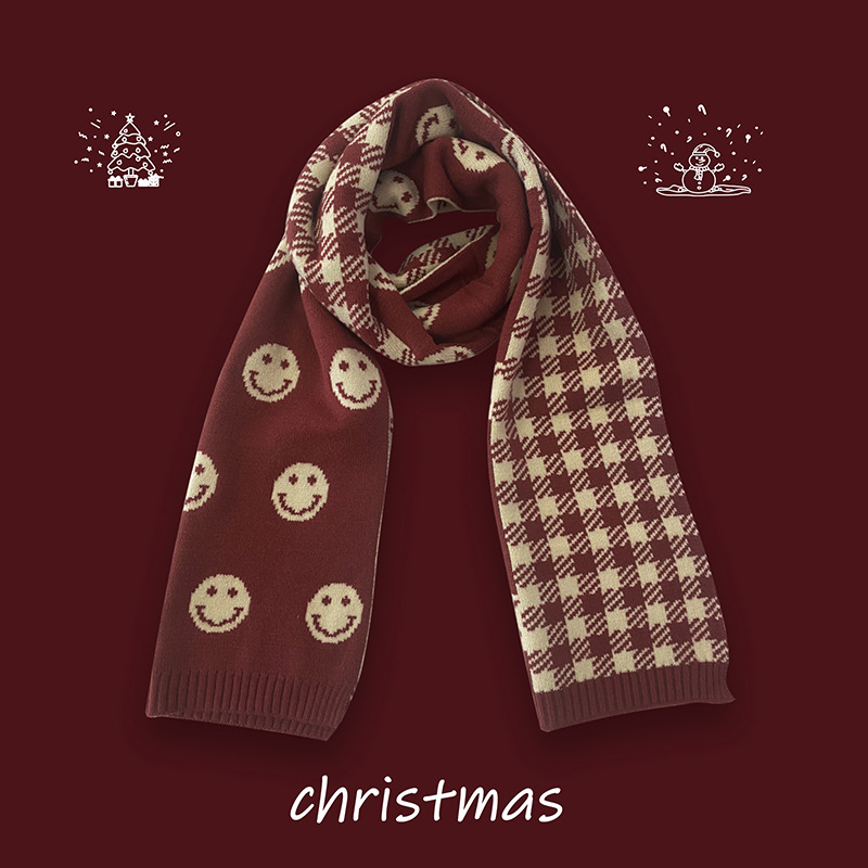 New Year Red Christmas Gift New Imitation Cashmere Scarf Women's Winter Shawl Thick Tide All Wear Bib Wholesale Ins Specification drawing