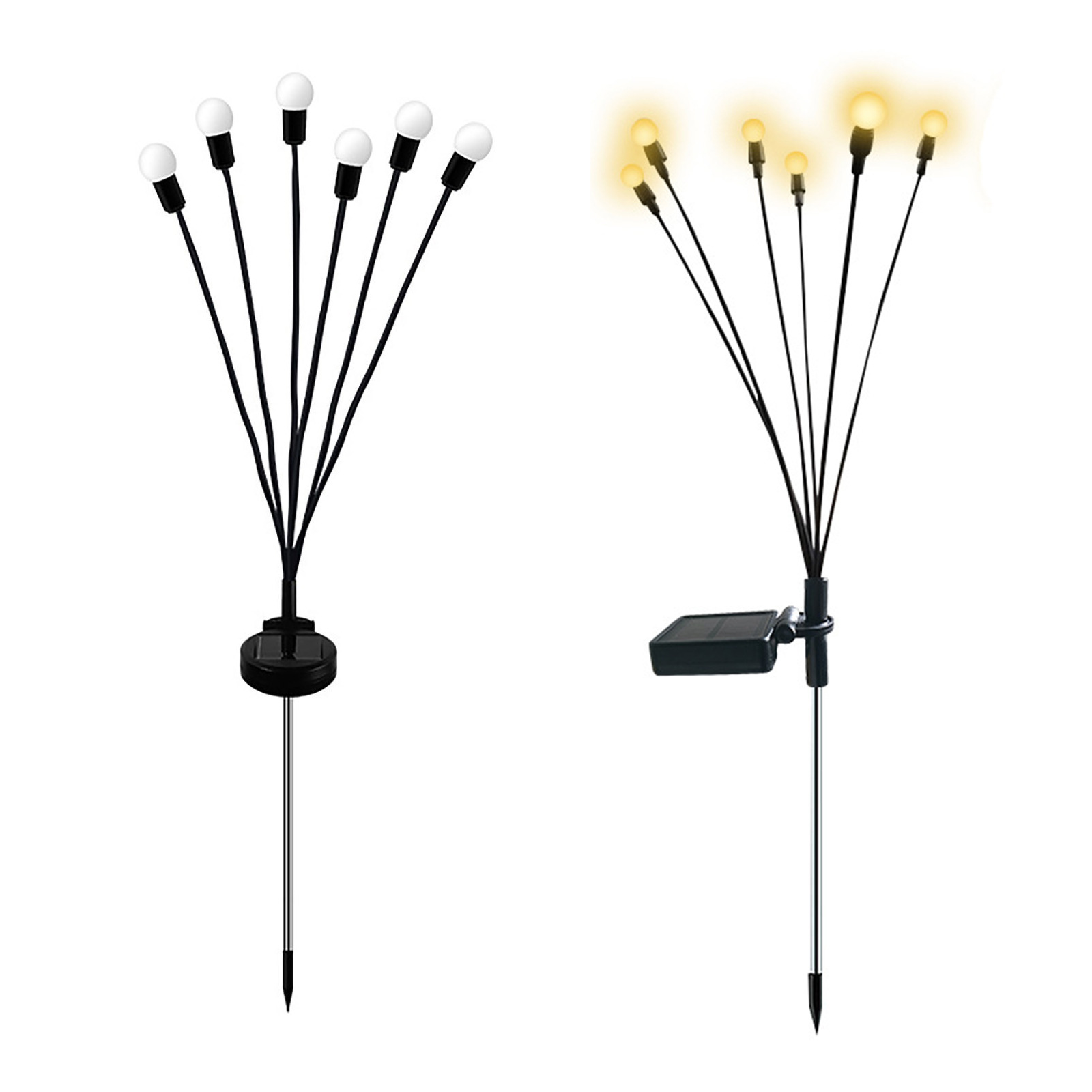 Cross-border new product solar firefly lamp, courtyard atmosphere decoration LED swing solar spherical ground socket lamp