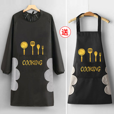 New apron with sleeves, waterproof and oil-proof, long-sleeved cover for home kitchen