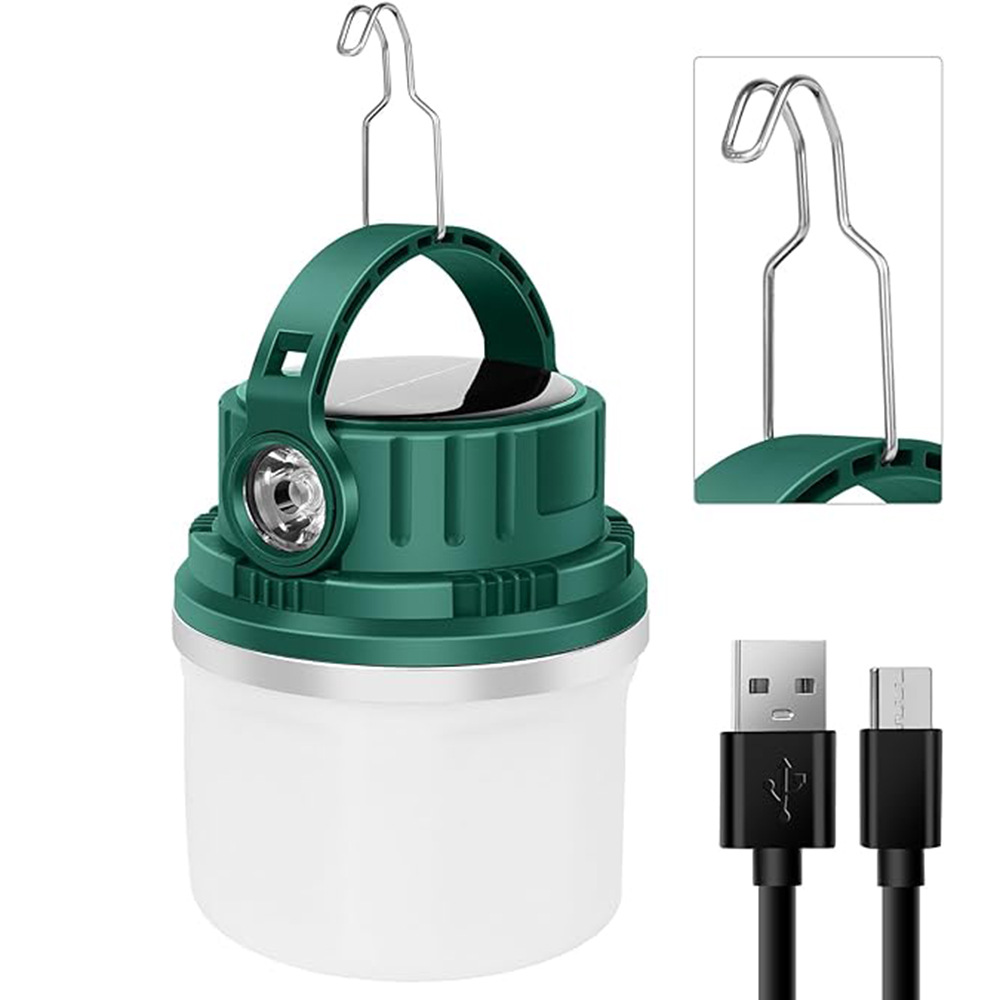 Cross-border solar camping lamps, multi-functional camping tent lamps, horse lanterns, rechargeable portable lamps, household bulb lamps details Picture