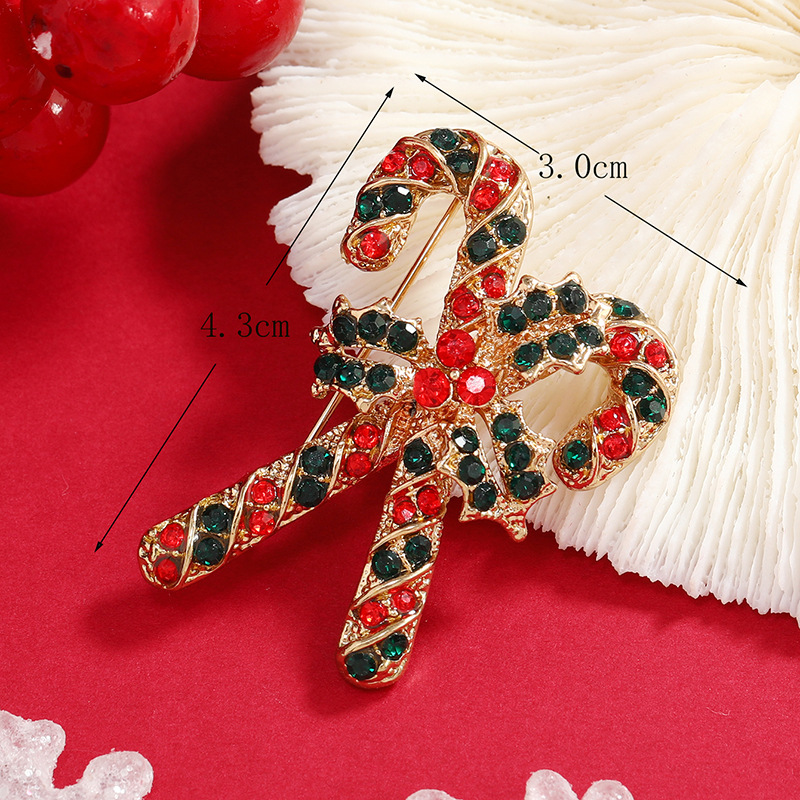 Cross-border sourcing, wish bestsellers, European and American trends, AliExpress hot sales, New Year clothing and accessories, creative Christmas walking sticks, brooches Specification image