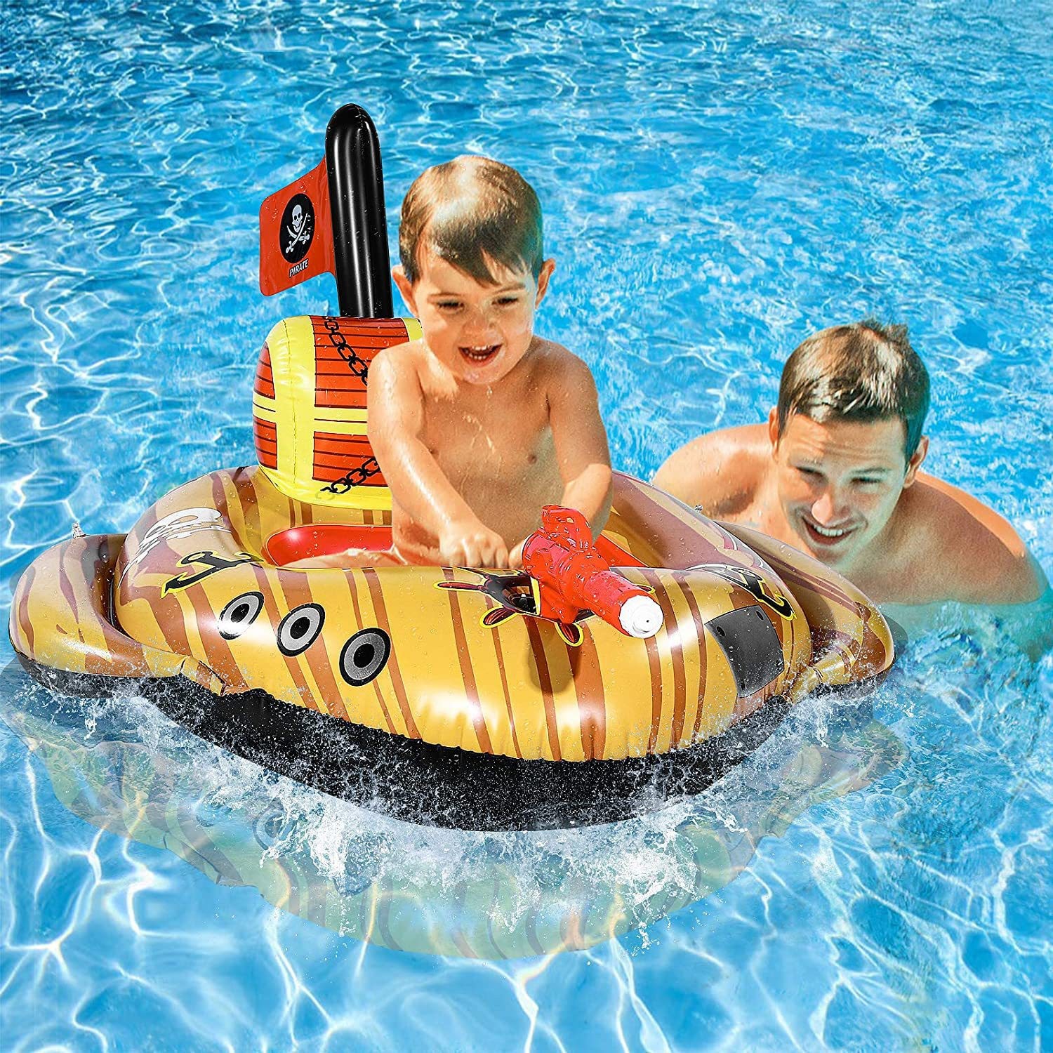游泳圈/泳圈/喷水海盗船/儿童充气船/水上玩具/玩具/充气船产品图