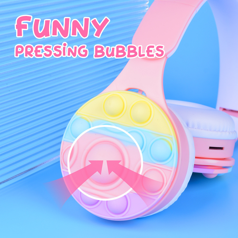 M6 Bubble Cat Ear Over-Ear Bluetooth Headphones, a cross-border bestseller, are Macaron children's stress-relieving Bubble wireless headphones Application Scenario