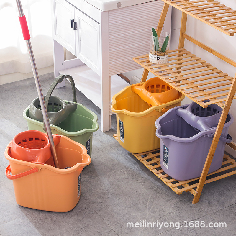 加厚家用地拖桶塑料桶洗拖把桶拖地桶老式墩布桶拧水清洗桶洗手间02102-0118