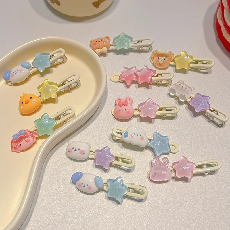 Cute colorful children's bb clip 2025 new dopamine hair clip for girls side bangs High-end style hair clip