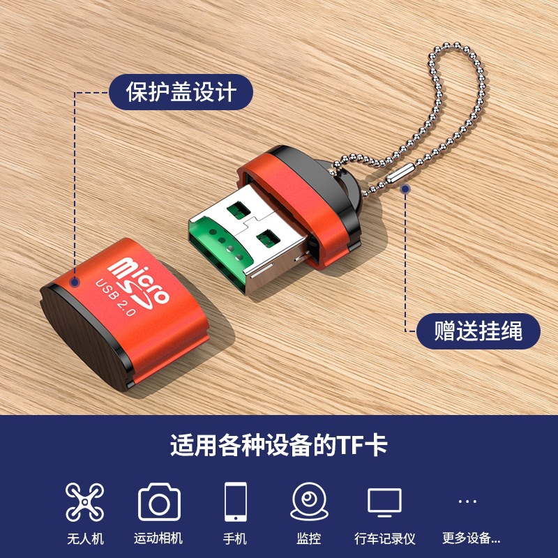 跨境迷你便携汽车车载USB读卡器micro sd/tf手机内存卡读卡器