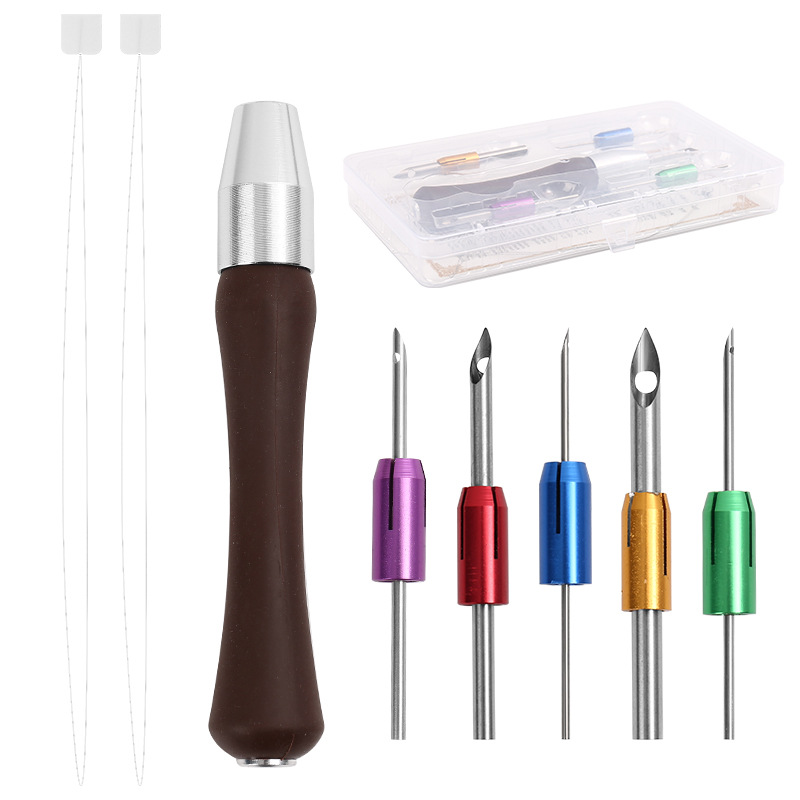 Amazon Hot Pp Boxed Poke Needle Set Adjustable Stainless Steel Poke Pen Coarse Wool Thread Embroidery Needle Item Picture