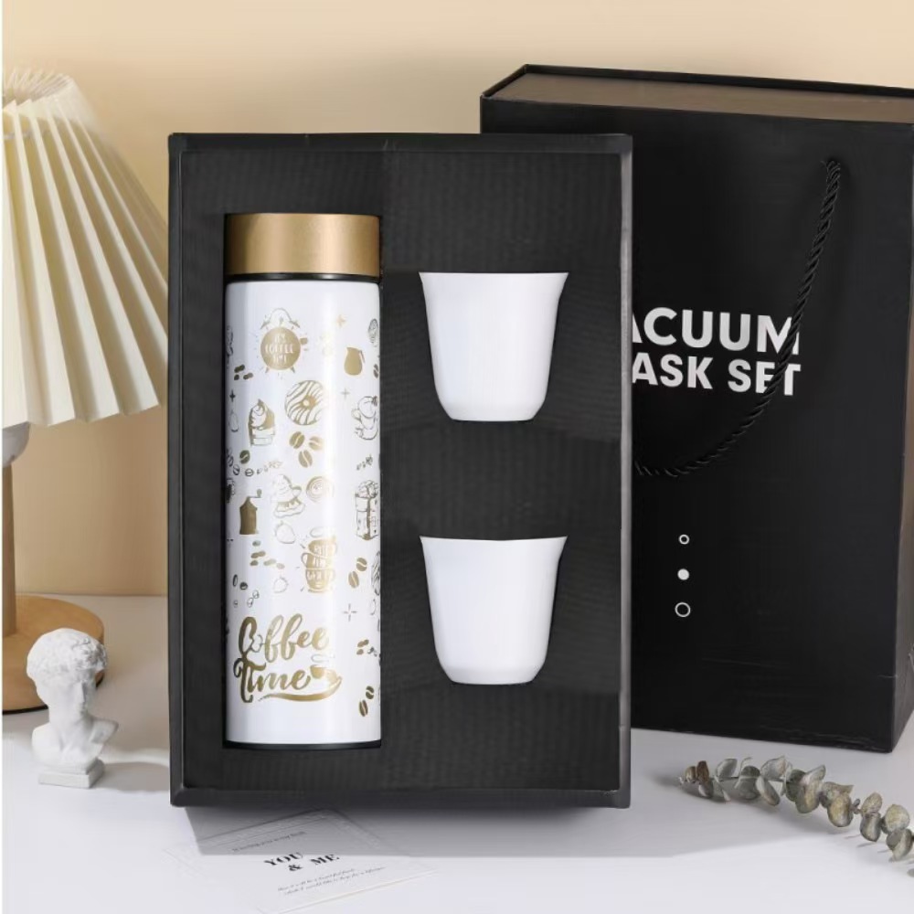 跨境外贸中东爆款304不锈钢智能保温杯烫画礼盒装礼品杯子