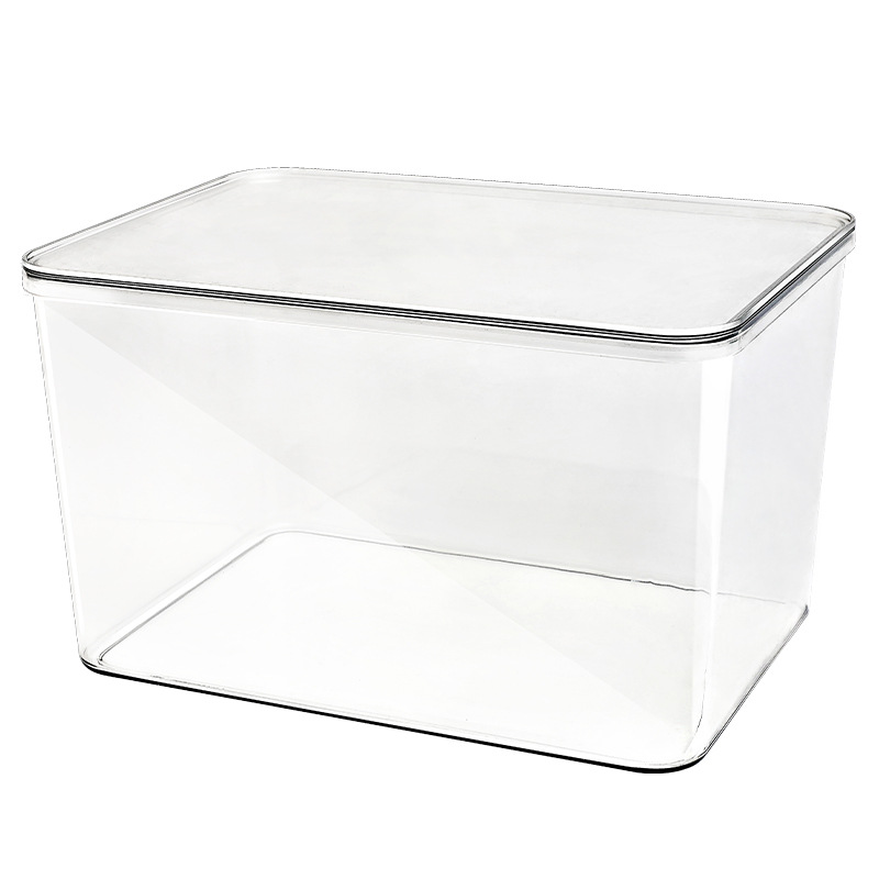 Simple and transparent storage box, PET plastic storage box with lid, moisture-proof and dust-proof, storage box for grains, snacks and clothes details Picture