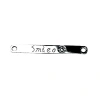 Smile long bar pendant DIY bracelet necklace accessory Double ring long curved bar letter smiling face necklace pendant, stainless steel Item Picture