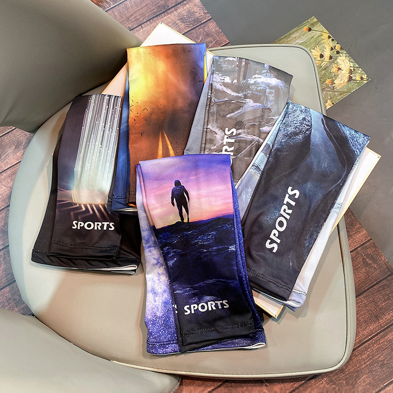 Sun protection sleeves, men's ice silk gloves, tattoo arm protection sleeves, sunshade sleeves, UV protection, cool summer cycling sleeves details Picture