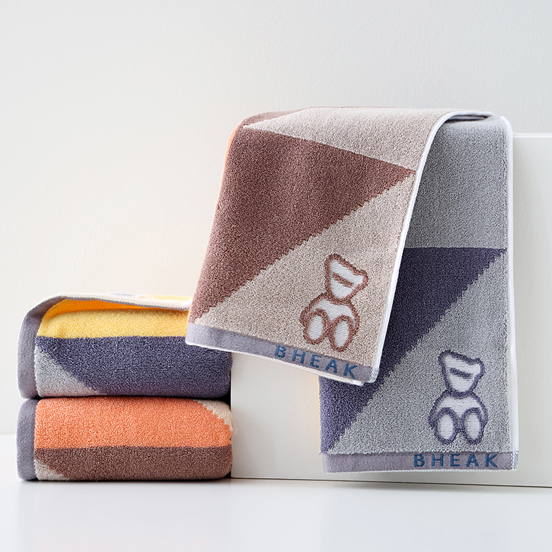 Tinglong Bear Cotton Towel Household Face Wipe Hands Cotton Face Towel Absorbent Soft Hair For Men And Women details Picture