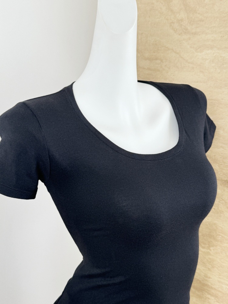skims2025 Summer U-neck off-the-shoulder short-sleeved T-shirt for Women, tight-fitting and slimming American Spice top for women pic 32