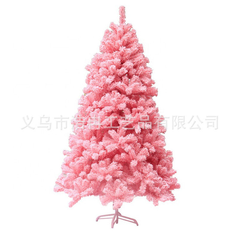 Christmas Pink Macaron Flocking Christmas Tree Decoration Export Christmas Tree Processing Customization Item Picture