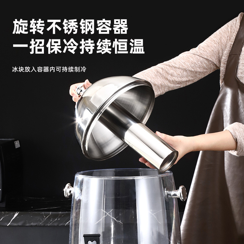 Commercial Stainless Steel Coffee Tripod Juice Soy Milk Hot And Cold Heat Preservation Large Capacity Commercial Stainless Steel Coffee Tripod Application Scenario