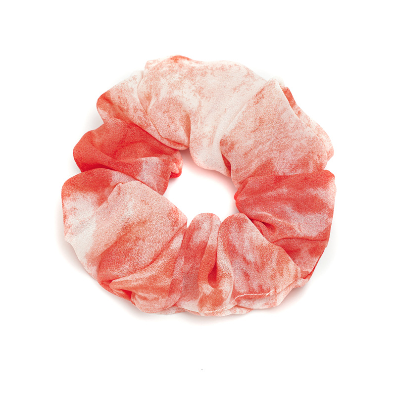 2022 nueva primavera verano chiffon tie dye hair loop tocados cross border simple color grosso hair loop mujeres banda de cuero cabeza flor Item Picture