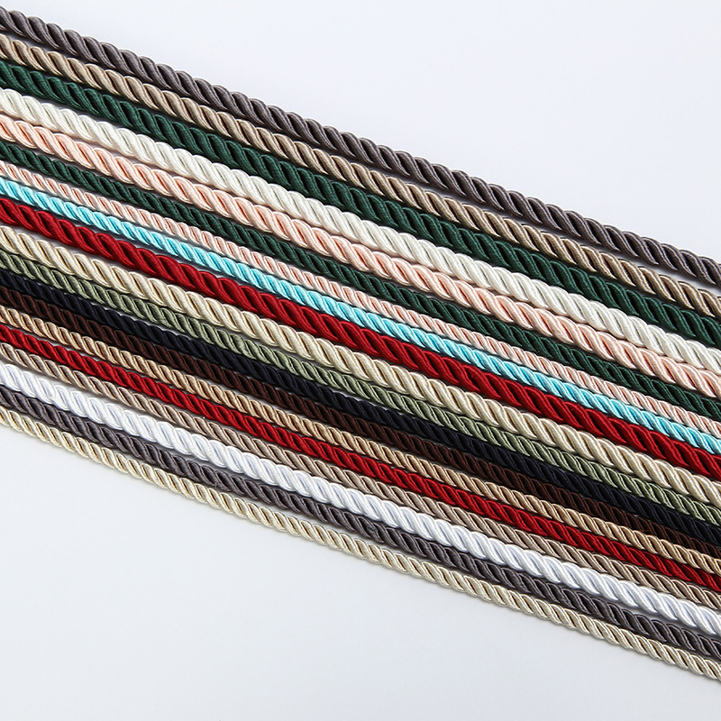 厂家直供彩色3股绳礼品盒绳手提袋彩色三股绳长度可定制加工批发