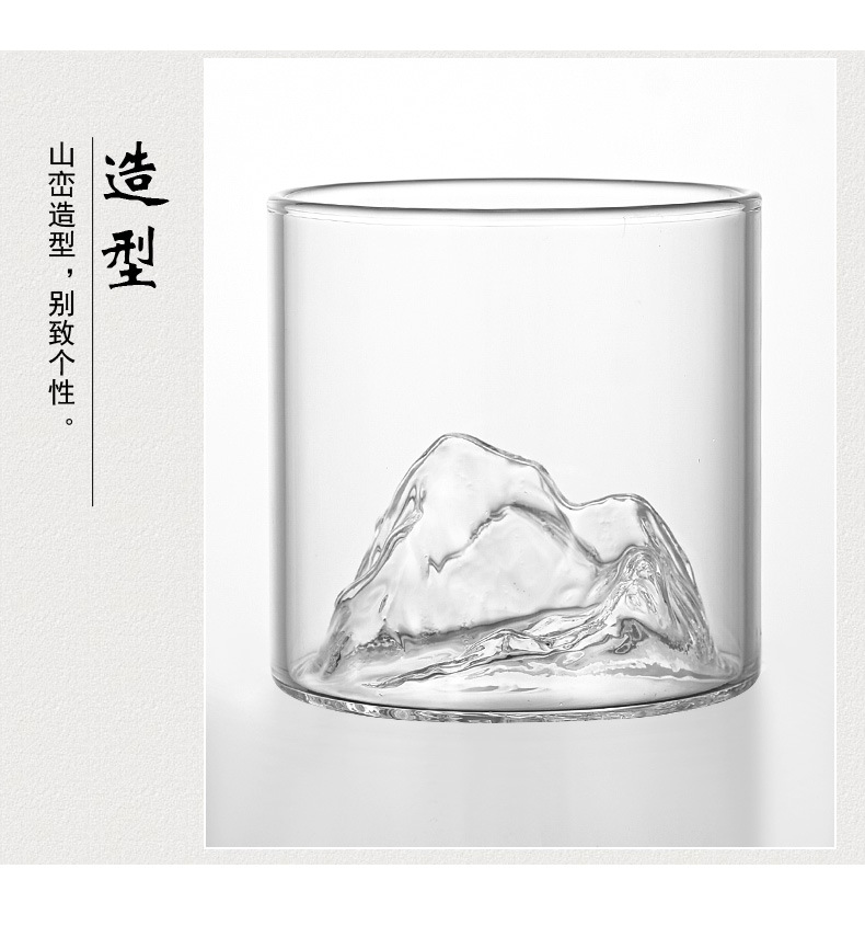 Wholesale and sale of glass mountain-viewing cups, mountain-collecting cups, whisky wine glasses, high borosilicate glass household water glasses and creative wine glasses pic 12