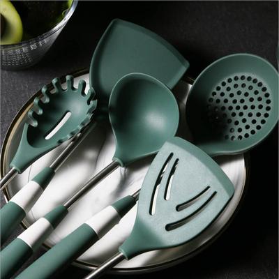 Non-stick pan silicone spatula, cooking spatula, high-temperature resistant household stainless steel kitchenware special pot protection silicone spatula, rice spoon Application Scenario