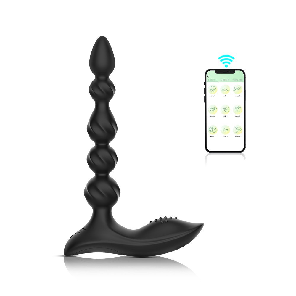 APP wireless remote control five-bead double-vibration silicone pull bead adult sex products for men and women Item Picture