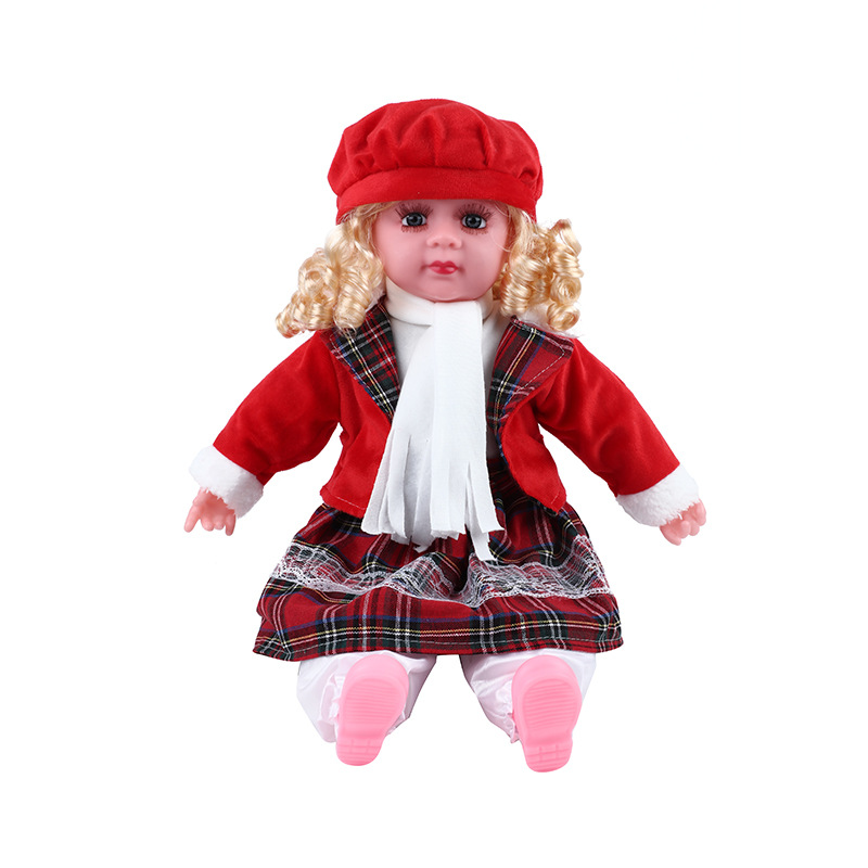 穿裙子洋娃娃 优质棉填充娃娃仿真搪胶玩具跨境热卖婴儿安抚玩具详情图1