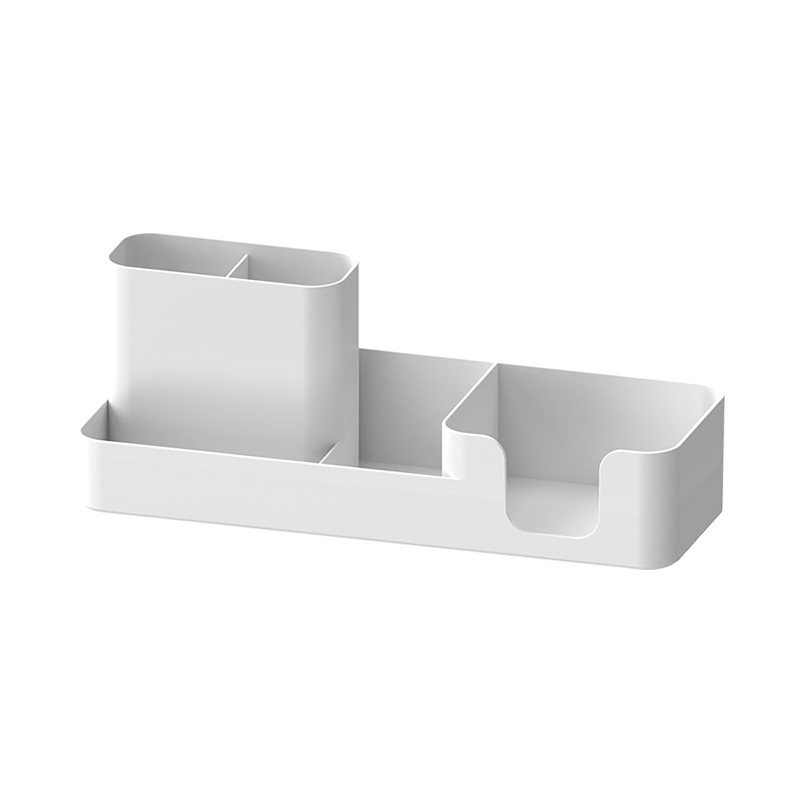 Aiyouhui Creative Desktop Storage Box, Office pen holder with lid organizing box, student desk plastic compartments Item Picture