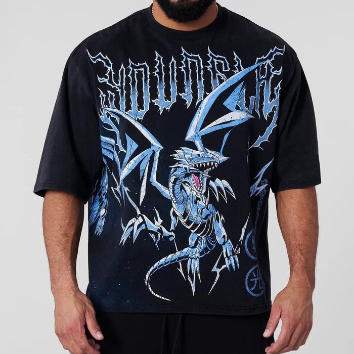 YOUNGLA men's oversized digital direct Print Summer Fitness and sportswear Casual T-shirt