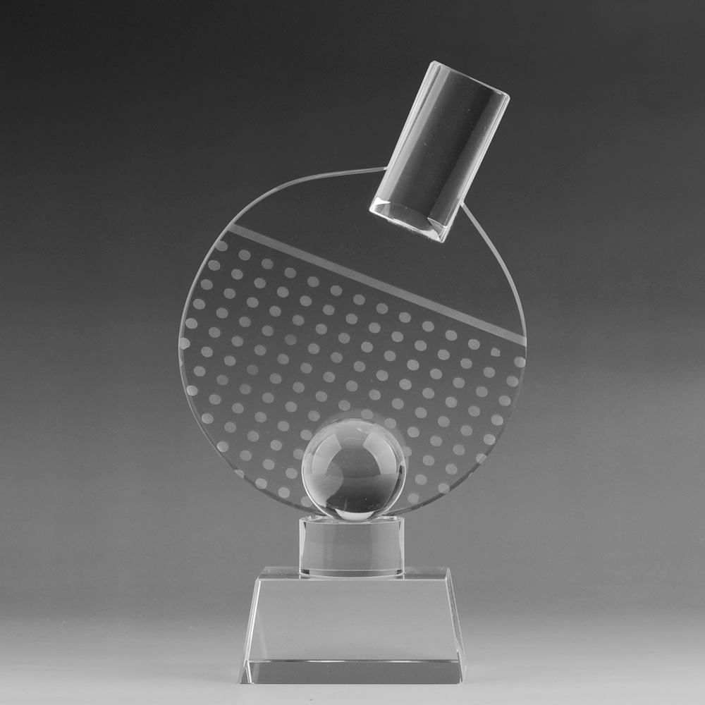 Crystal Glass [Table tennis] Crystal Trophy Annual Meeting Reward Competition Activity Outstanding Employee Trophy