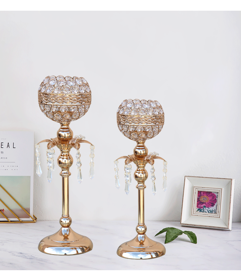 Cross-border for European crystal candlestick wedding site decoration ornaments home decoration dress up holiday gifts full figure