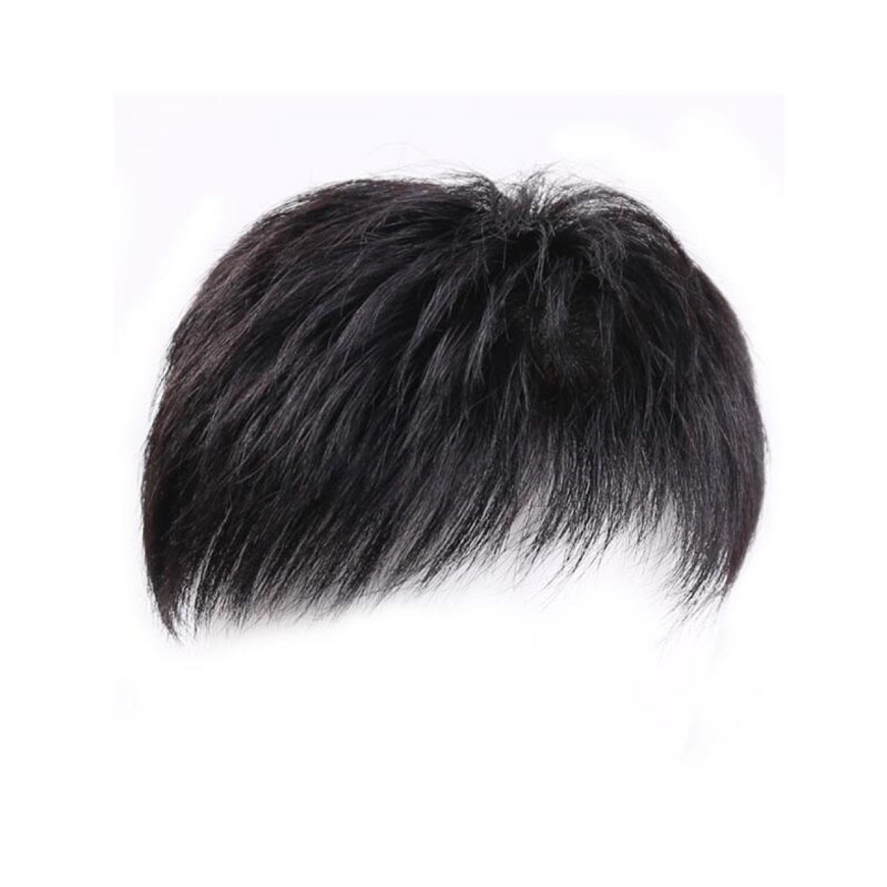 Men's wig, short hair wig, cool and invisible hair patch on the top of the head to cover white hair, Mediterranean bald men's hair patch details Picture