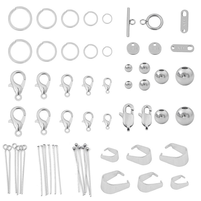 不锈钢单圈龙虾扣收尾扣9字针串珠diy材料 手链项链饰品配件圆珠
