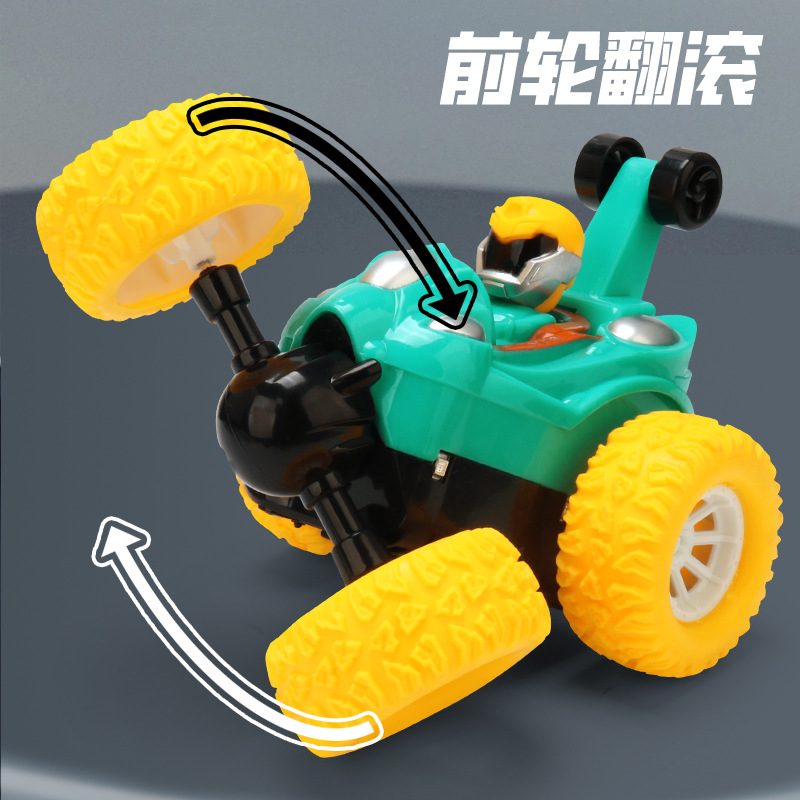 Cross-border children's 2.4G four-way remote control dump truck, cool light rolling stunt car, boys' remote control car wholesale Specification image