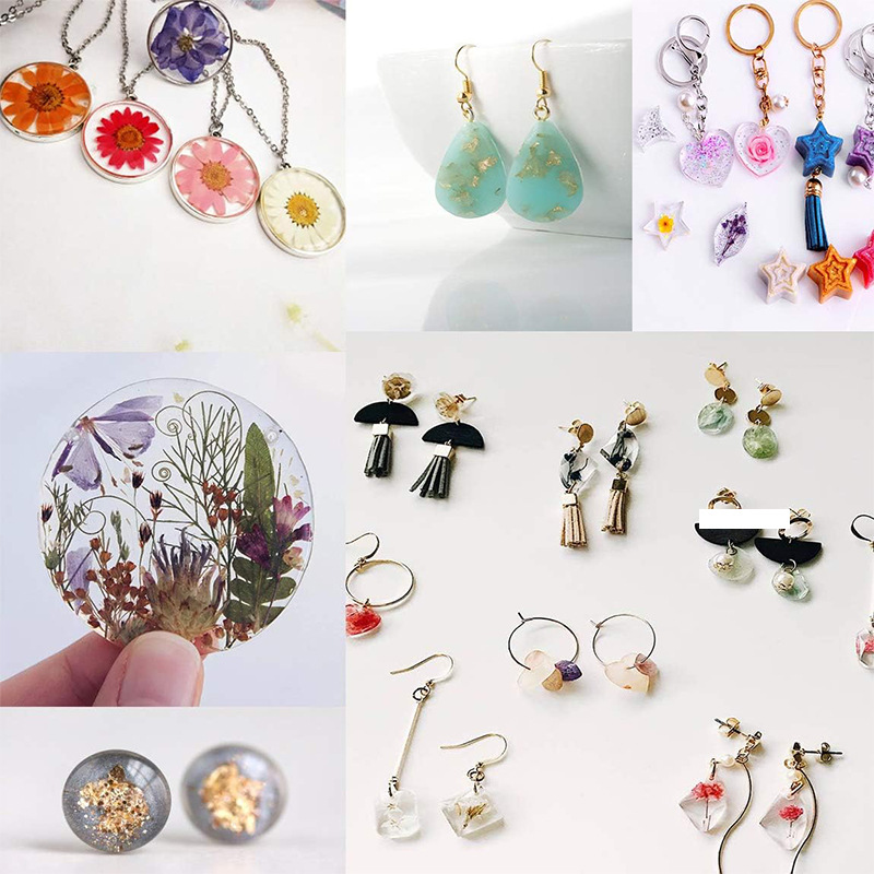 Crystal resin mold, silicone necklace DIY jewelry, water drop square oval puzzle pendant mold Specification image