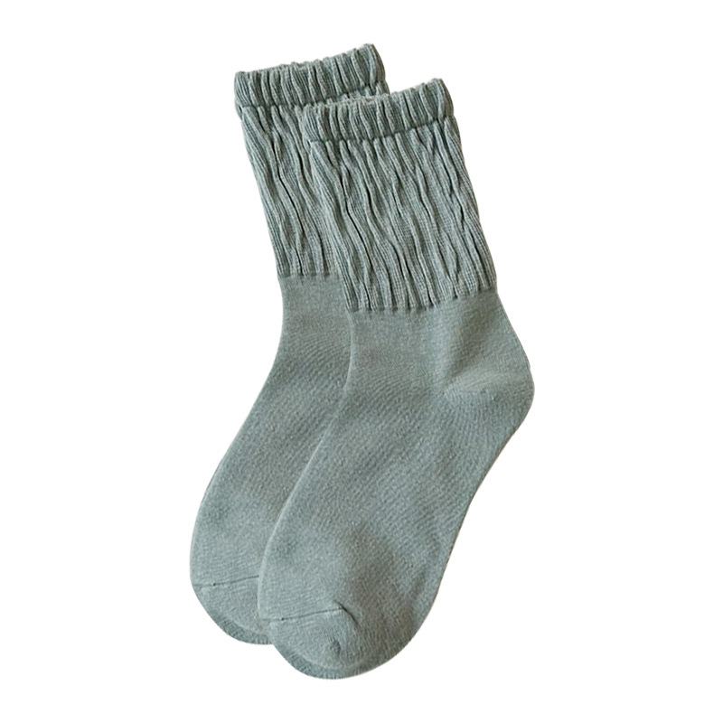 Sock stall, one-piece delivery service. Girls can pile up sweet and versatile socks in winter. Bubble tube. Zhuji girls' socks. Women's mid-calf socks. Solid-colored cotton socks. One-piece delivery service Item Picture