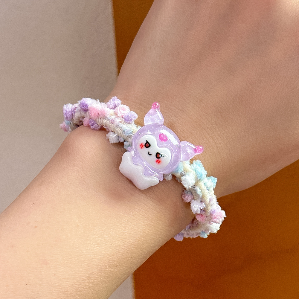 Cute Cartoon Candy Color Headband Ins Sweet Girl Tie Hair Rope Does Not Hurt Children's Rubber Band Headwear Application Scenario