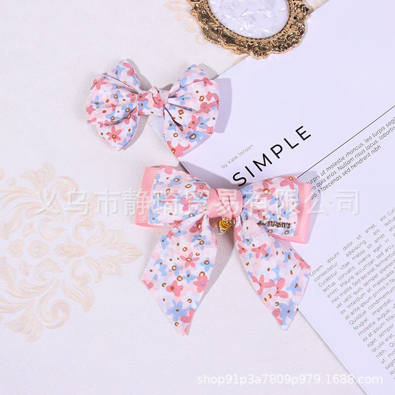 Korean version double-sided small flower printed pattern ribbon diy bow children's hair accessory material cake flower packaging tape details Picture